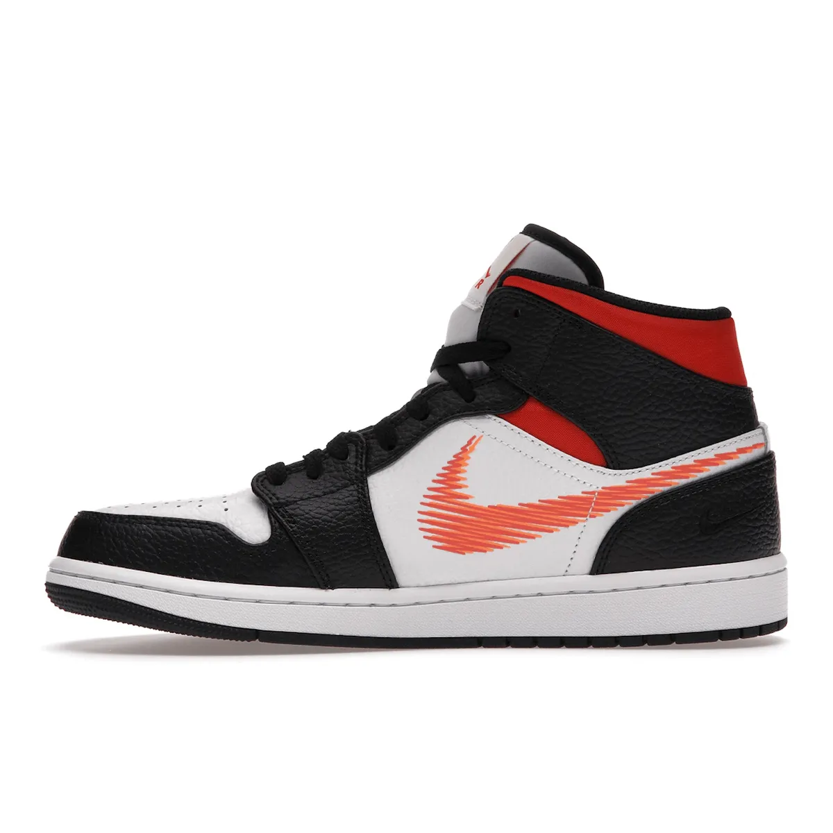 Stretchy Material Air Jordan 1 Mid Zig Zag Swoosh Orange
