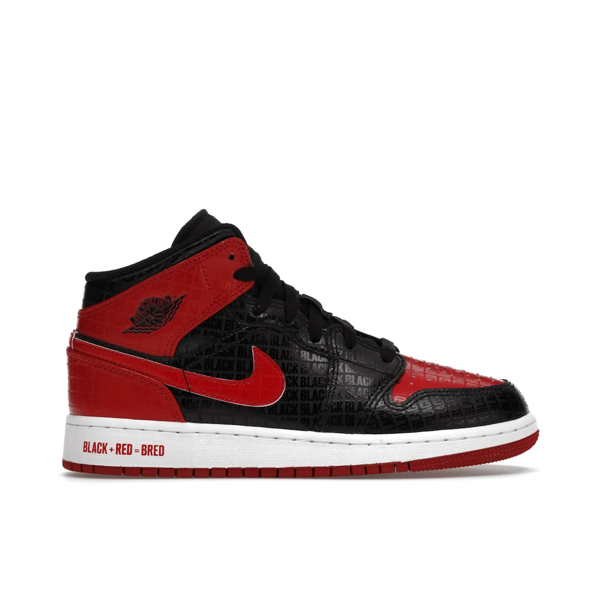 Sharp Speed Premium cushioning Air Jordan 1 Mid Bred Text