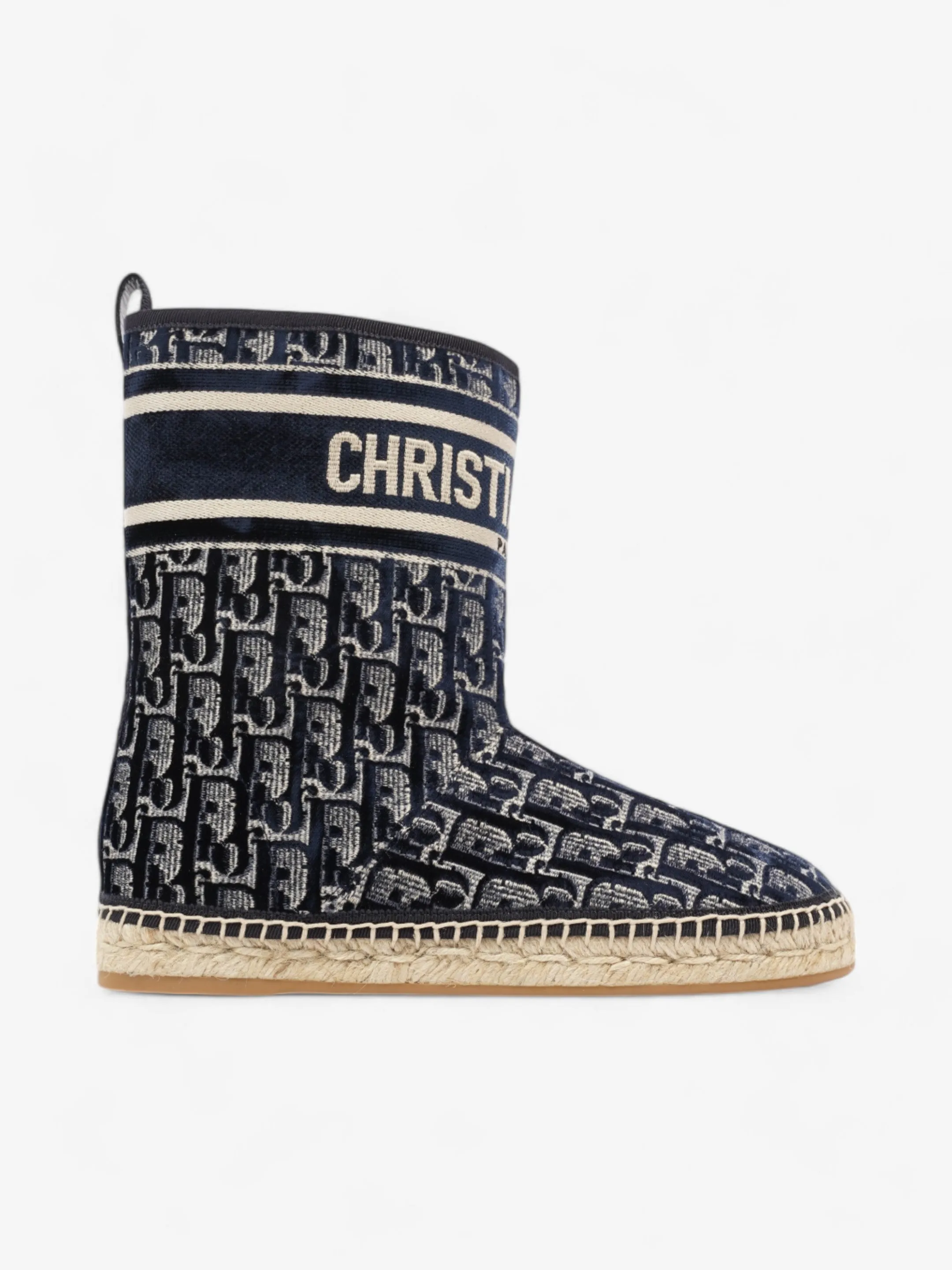 Sure Step Christian Dior Granville Boots Deep Blue Oblique Velvet EU 37 UK 4