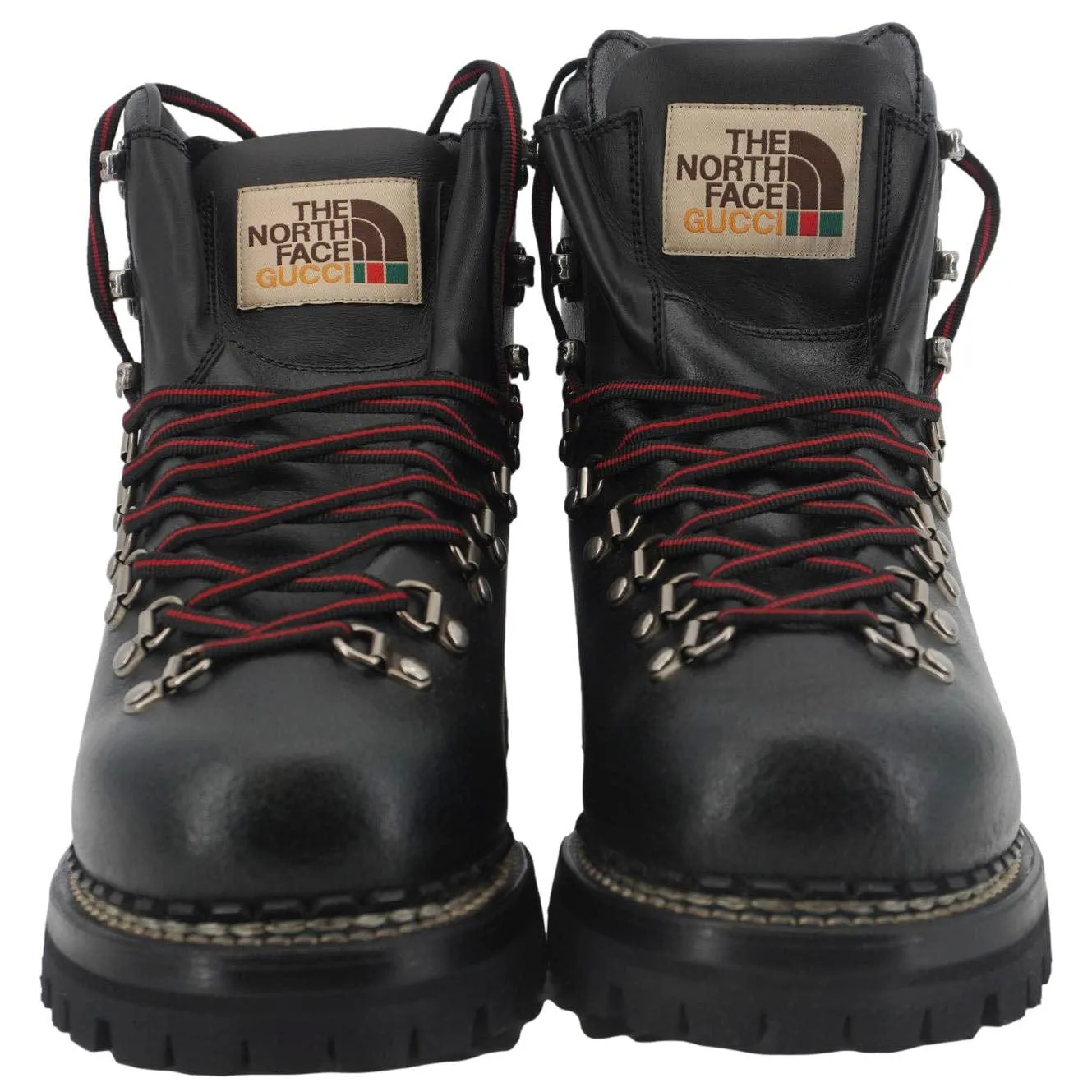 Sweat Lock GUCCI X The North Face Calfskin Leather Ankle Boot Black 655401 Size 8 1/2
