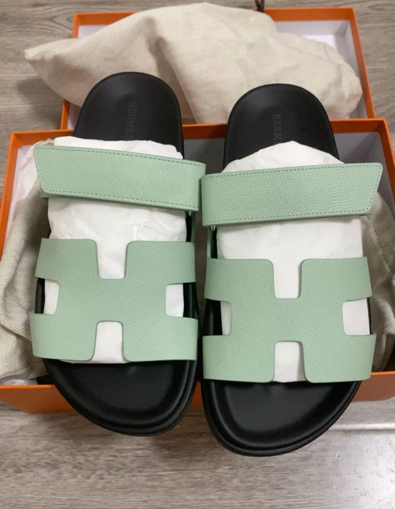 Timeless Sandals Herms Vert Deau Chypre Sandals