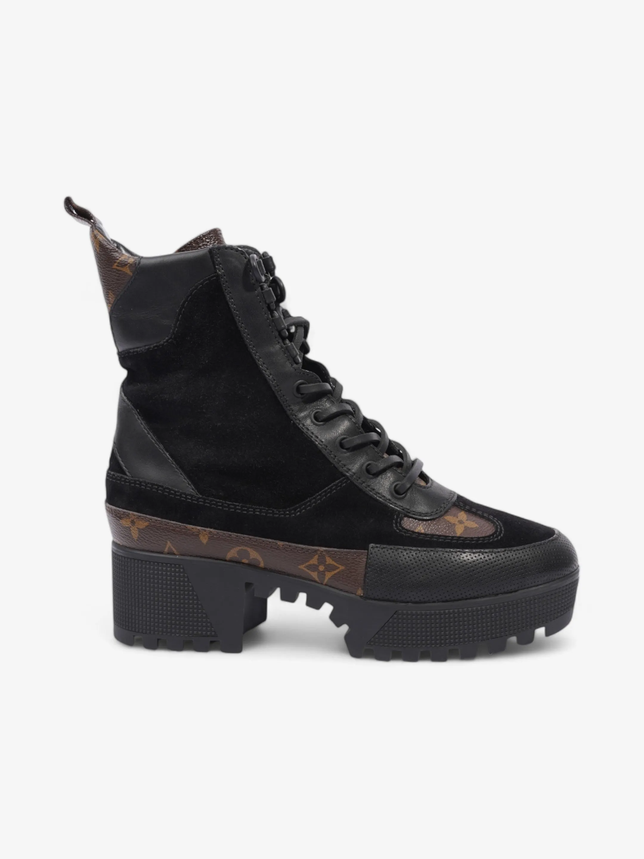 Tough Prime Louis Vuitton Laureate Platform Desert Boot Black / Monogram Suede EU 38 UK 5