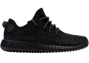 Meta-Rocker running in a swimming pool area shoes YZY 350 V1 'Pirate Black'