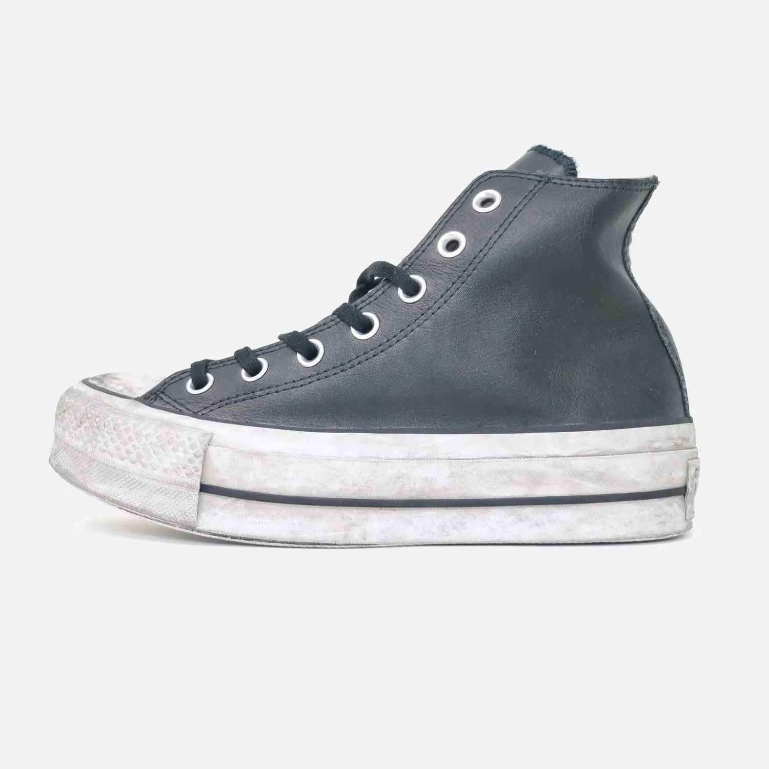 Trendy Style Women's Converse Chuck Taylor All Star Leather Platform Hi  - Black