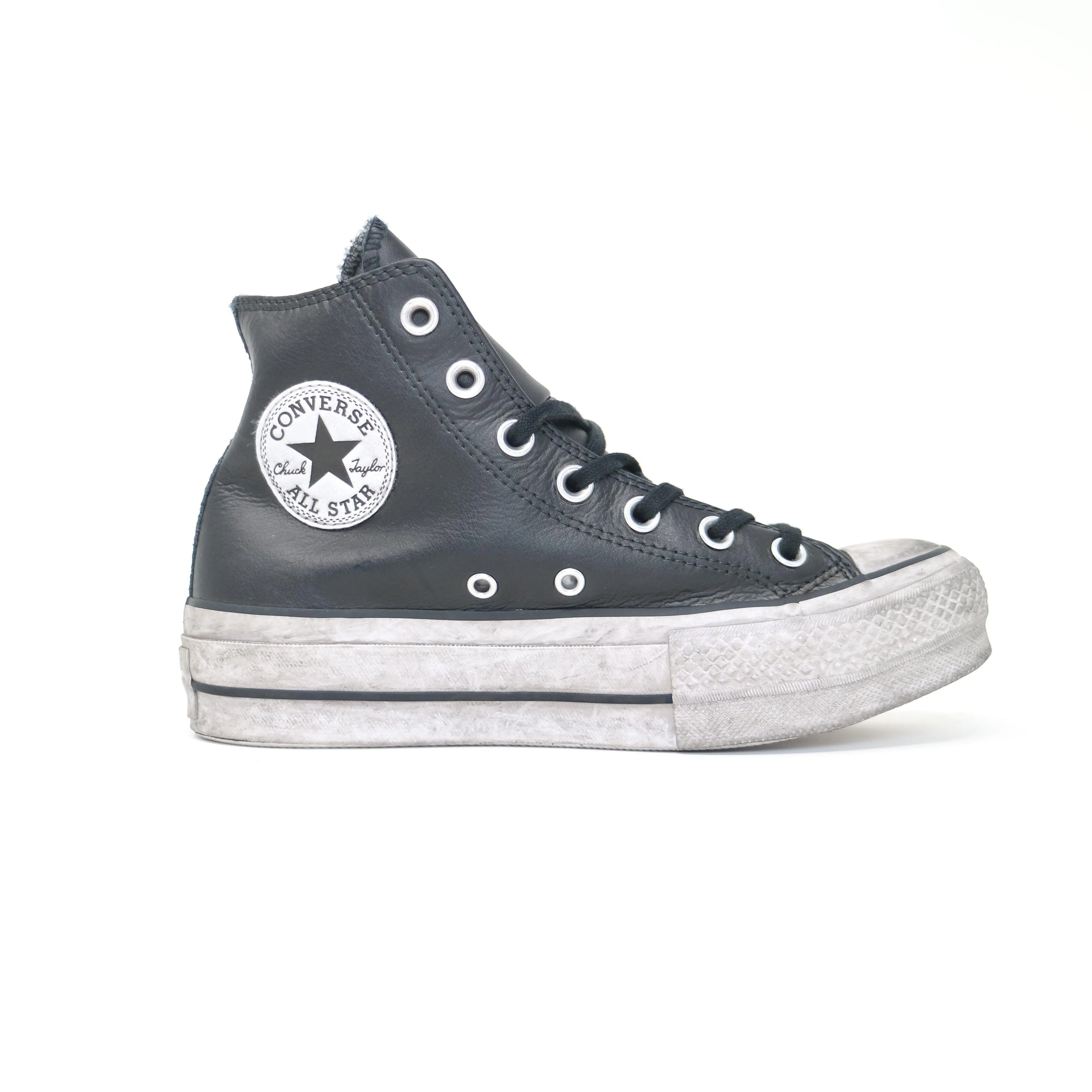 Trendy Style Women's Converse Chuck Taylor All Star Leather Platform Hi  - Black