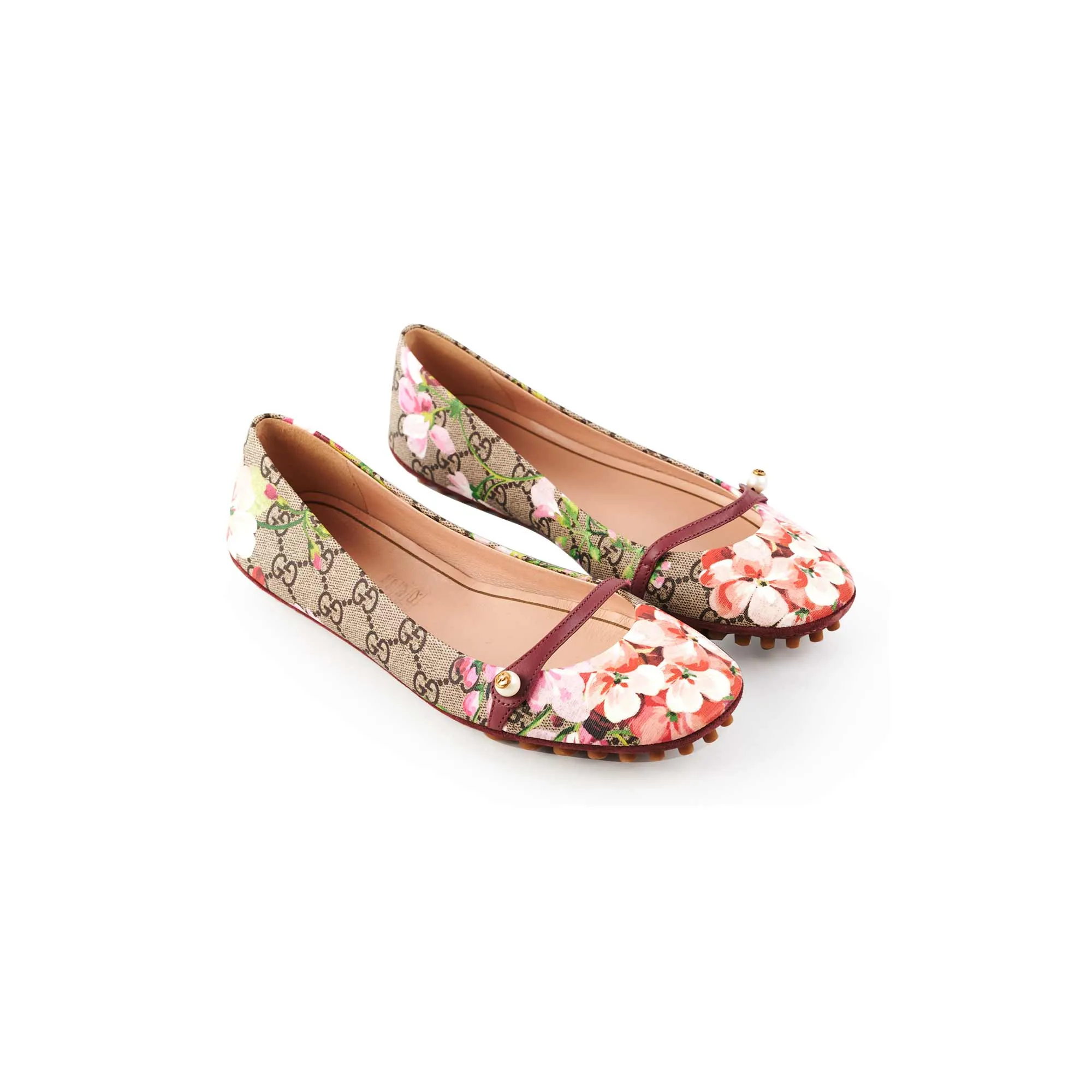 Trendy Walk Gucci GG Supreme Blooms Ballet Flat (Size 38)