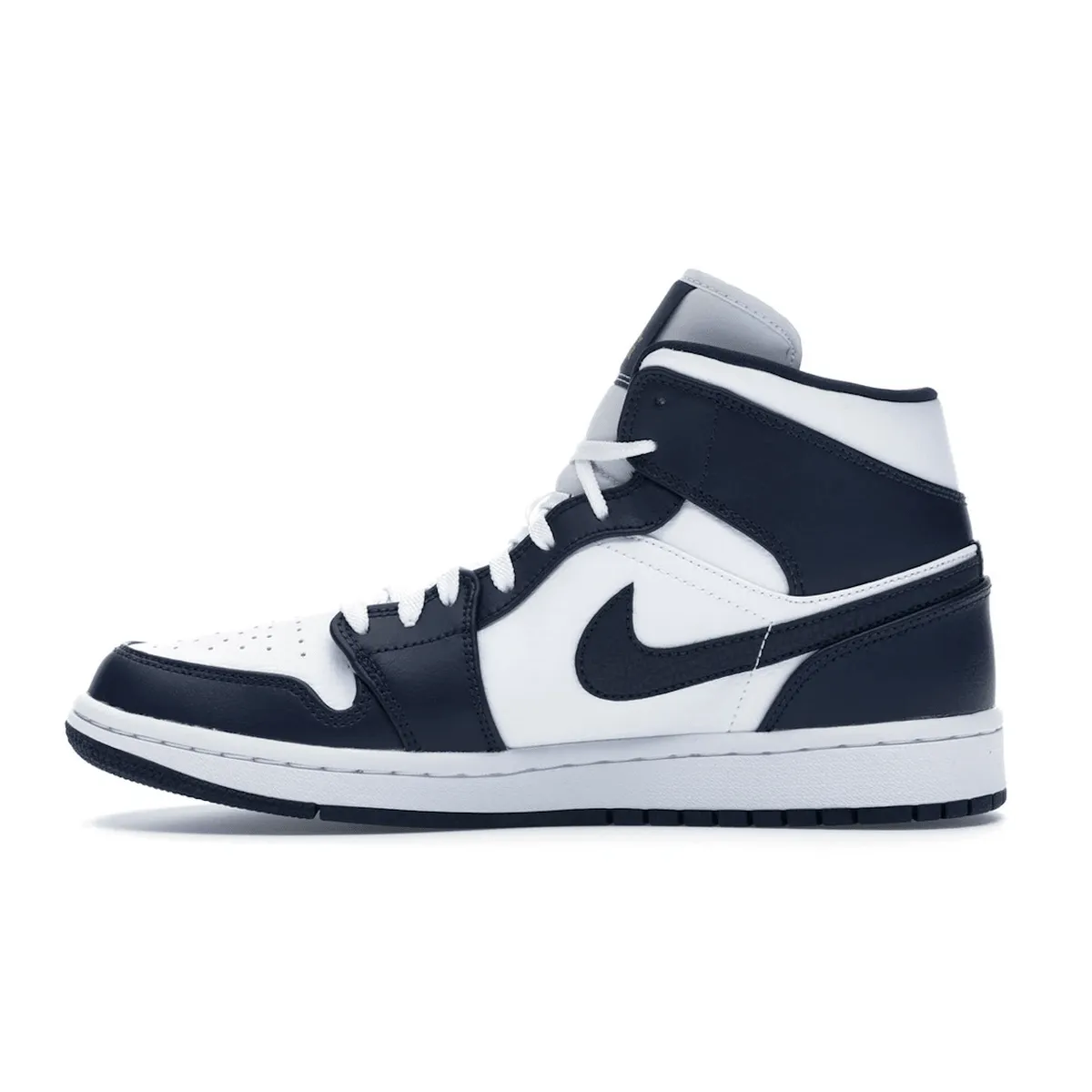 True Motion Nike Air Jordan 1 Mid White Metallic Gold Obsidian