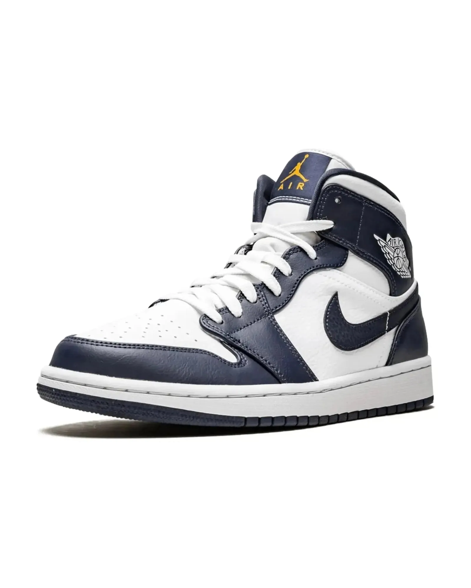 True Motion Nike Air Jordan 1 Mid White Metallic Gold Obsidian