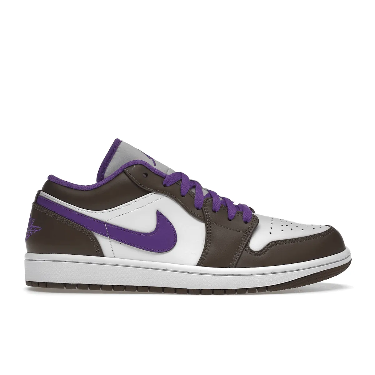 Air Jordan 1 Low Purple Mocha Padded Tongue Synthetic Outsole
