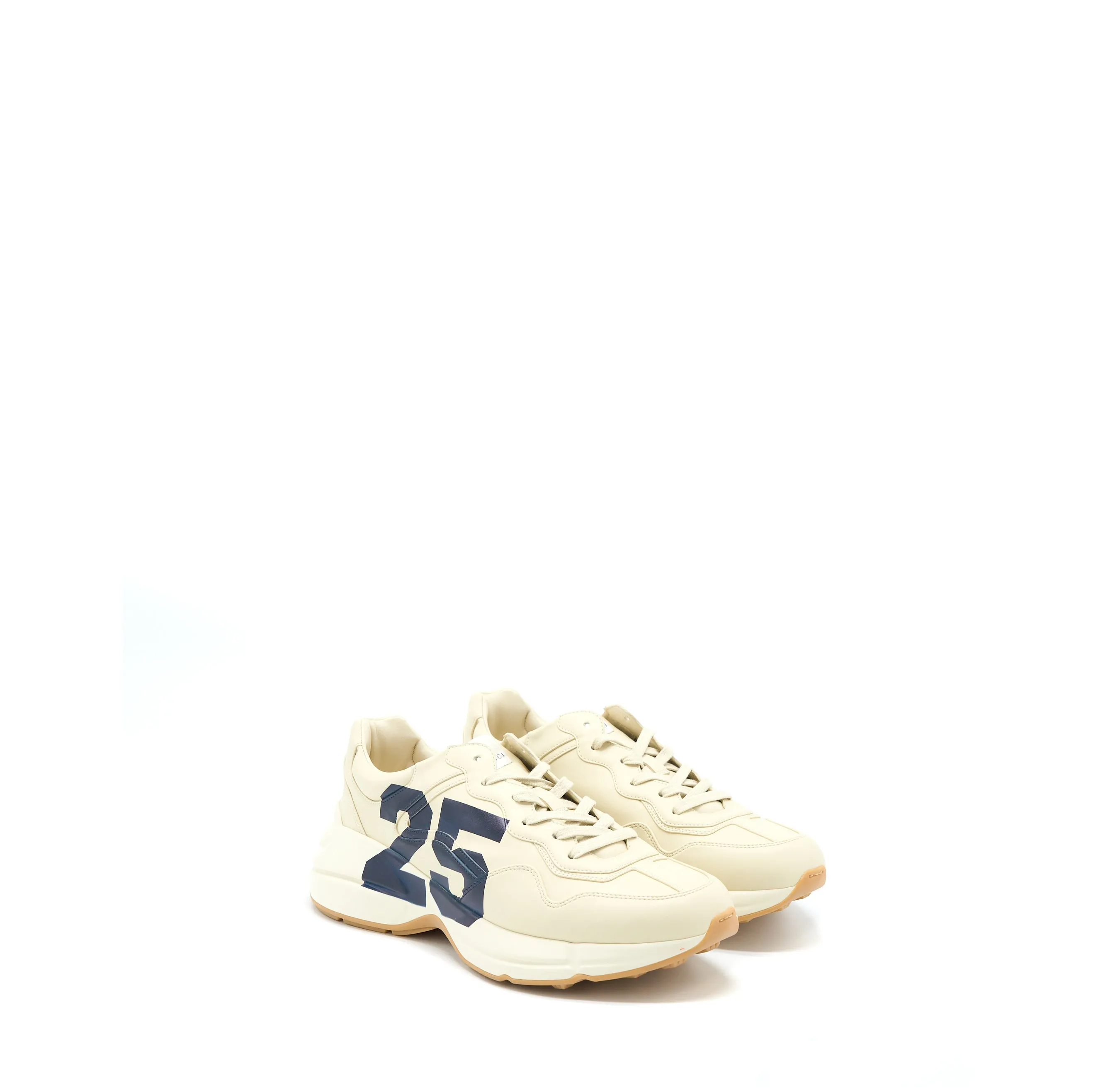 Ultimate flexibility Gucci Size 10 Mens Rhyton Sneaker with "25" Leather Ivory/Multicolour