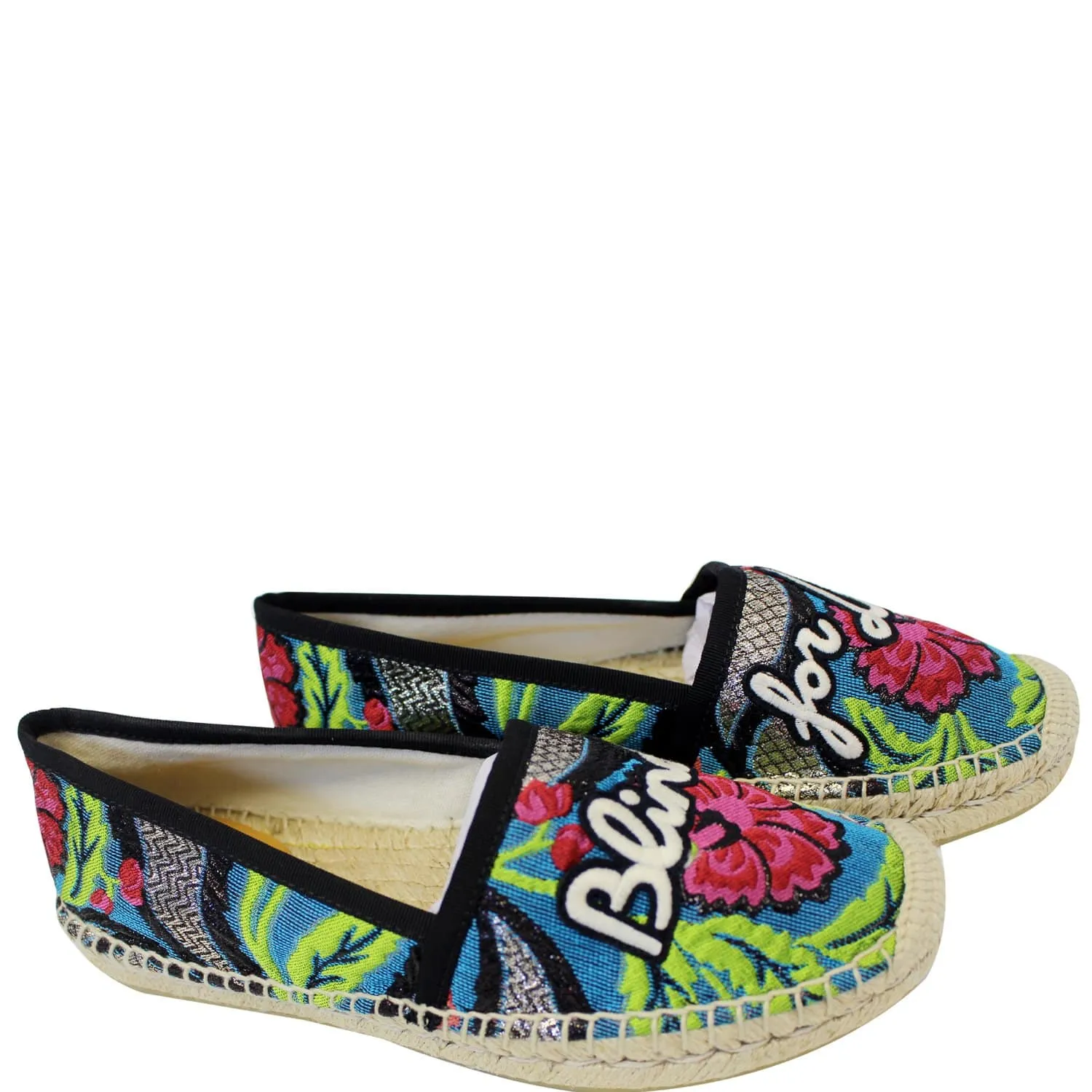 Ultra Comfort GUCCI Embroidered Blind For Love Espadrilles Flat Multicolor US 6 - Last Call