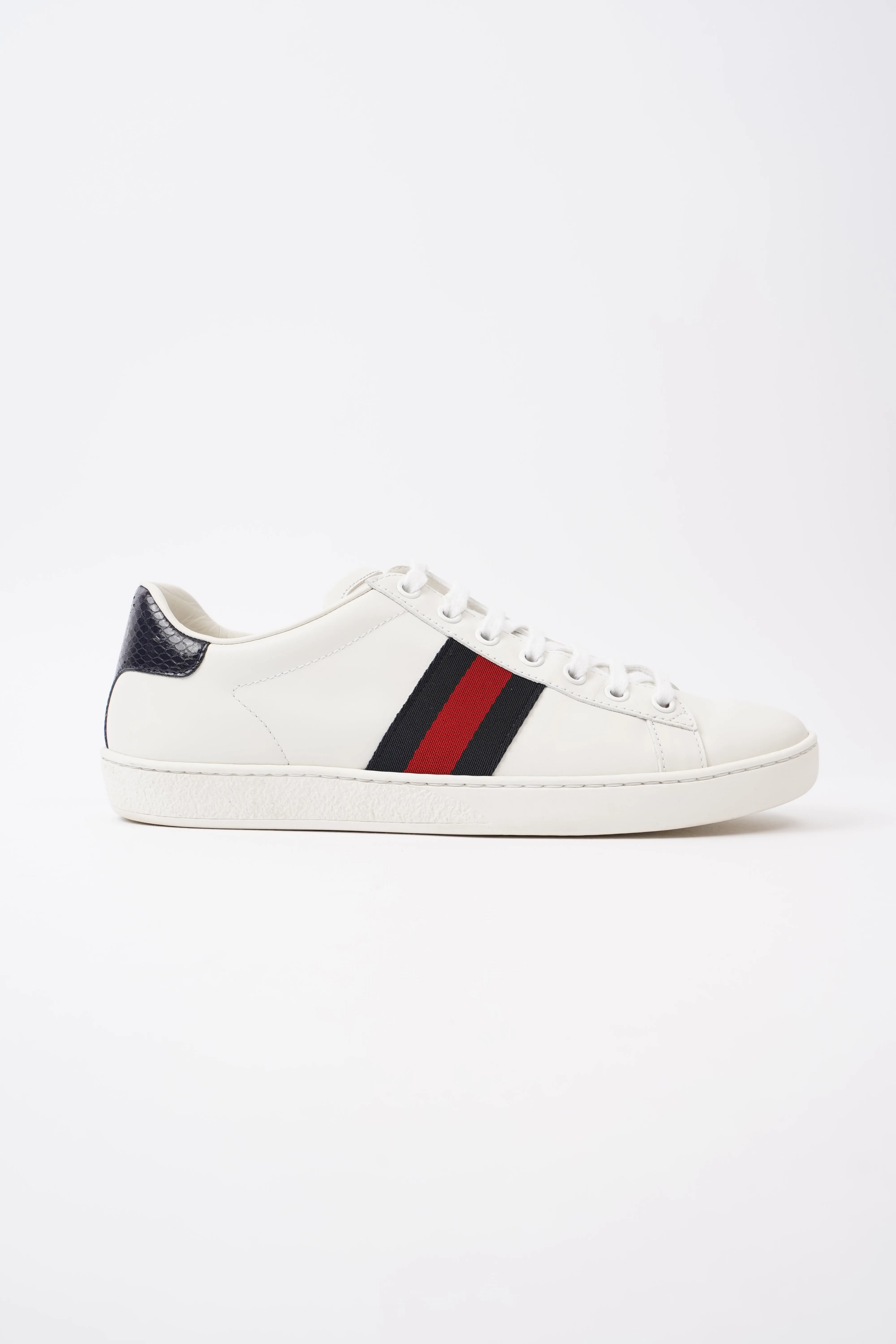 Ultra Flex Motion Gucci Ace Sneakers White  / Navy / Red Leather EU 39 UK 6