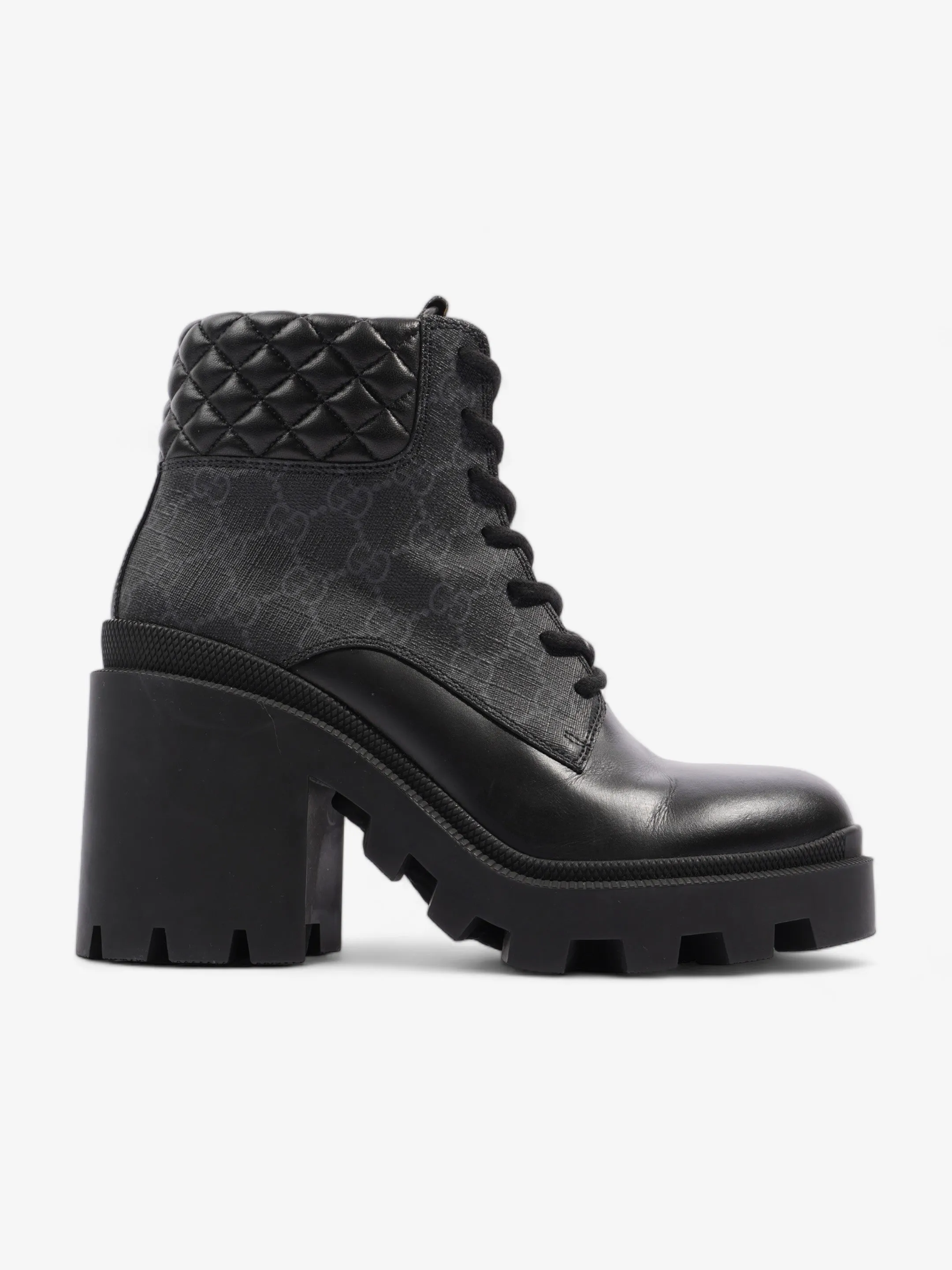 Ultra grip Gucci GG Ankle Boot 5.5cm Black Coated Canvas EU 39 UK 6
