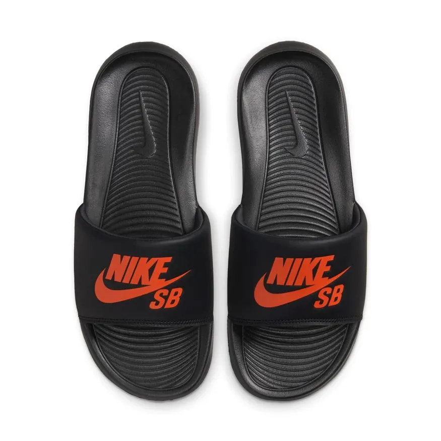 Ultra-soft Nike SB Victori Slide - Black/Orange