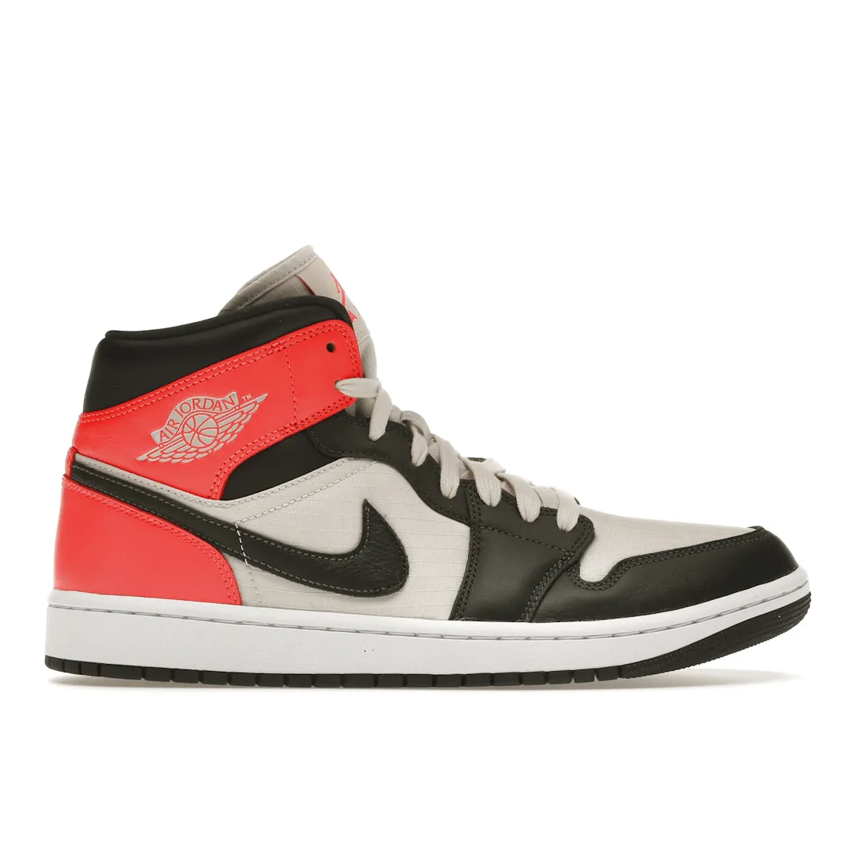 Air Jordan 1 Mid Newsprint Light Orewood Brown Power Performance Cushion