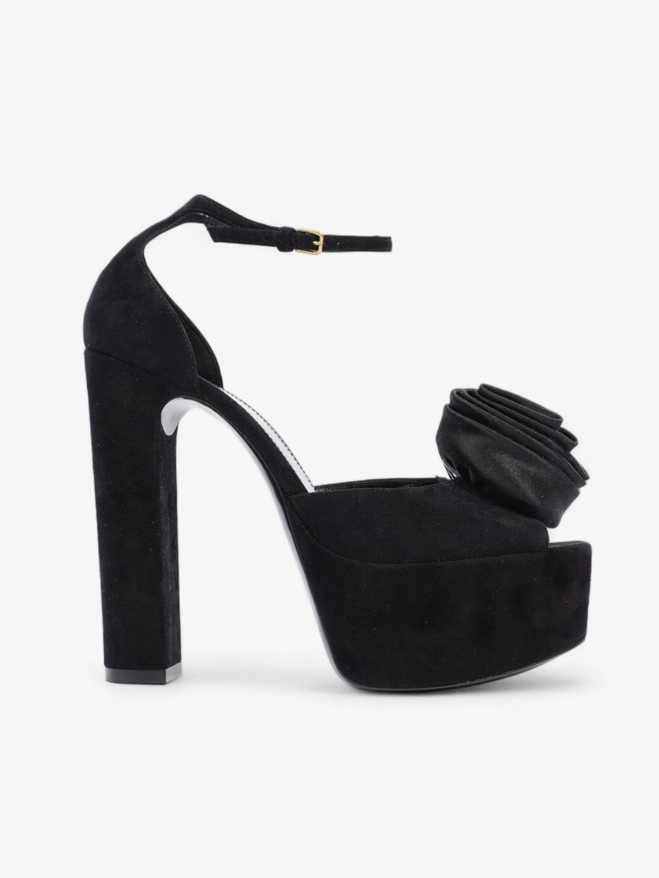 Urban Chic Saint Laurent Platform Sandal 130 Black Velvet EU 38 UK 5