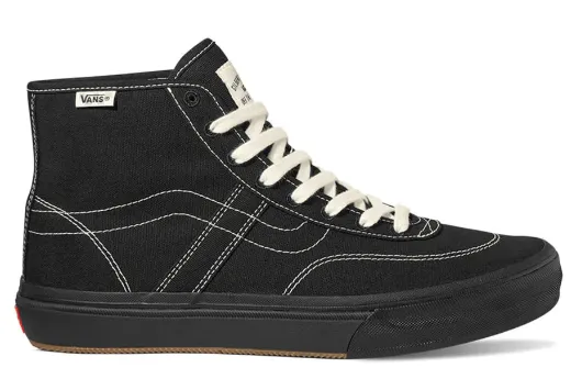 Vans Crockett High Decon Canvas Shoe - Black/Black/White Urban Luxury