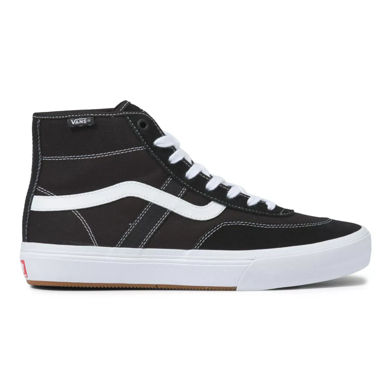 Vans Crockett High Pro Shoe - Black/White Sporty Edge