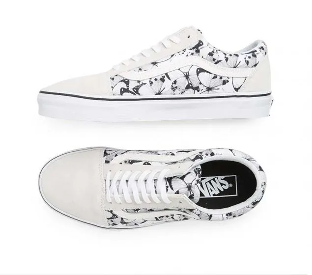 VANS | OLD SKOOL (BUTTERFLY) TRUE WHITE | BLACK Handcrafted