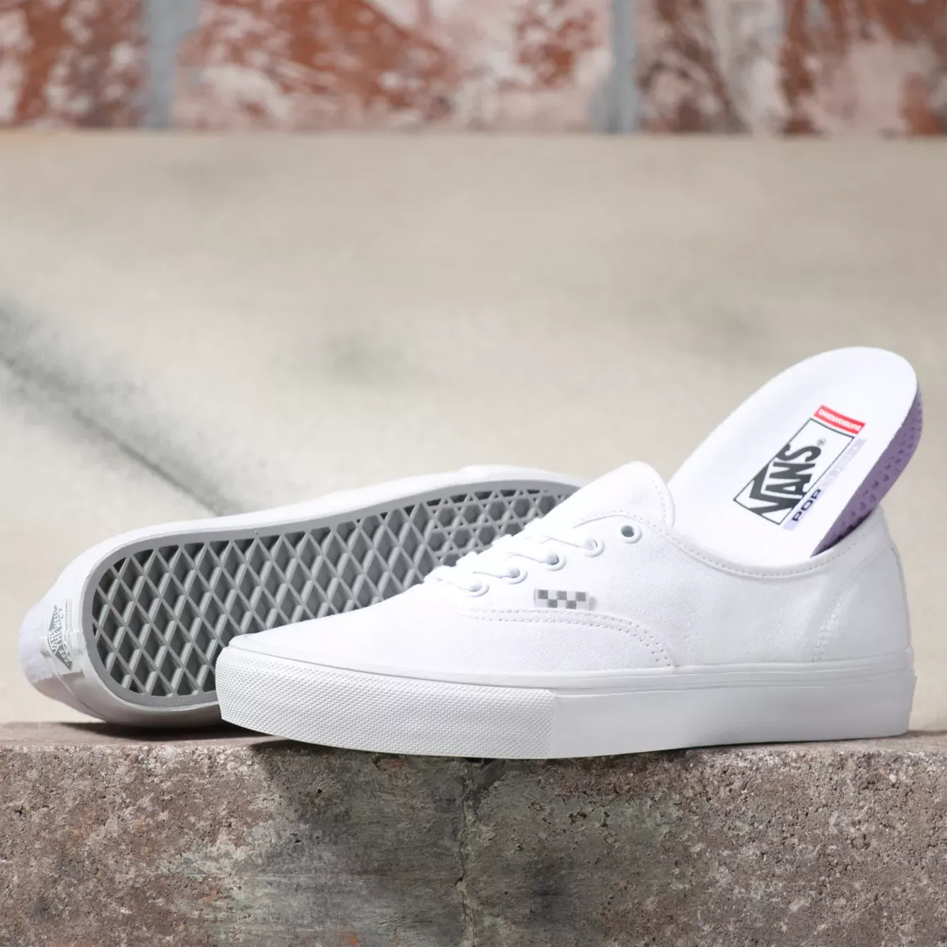 Vans Skate Authentic Shoe - True White clean design