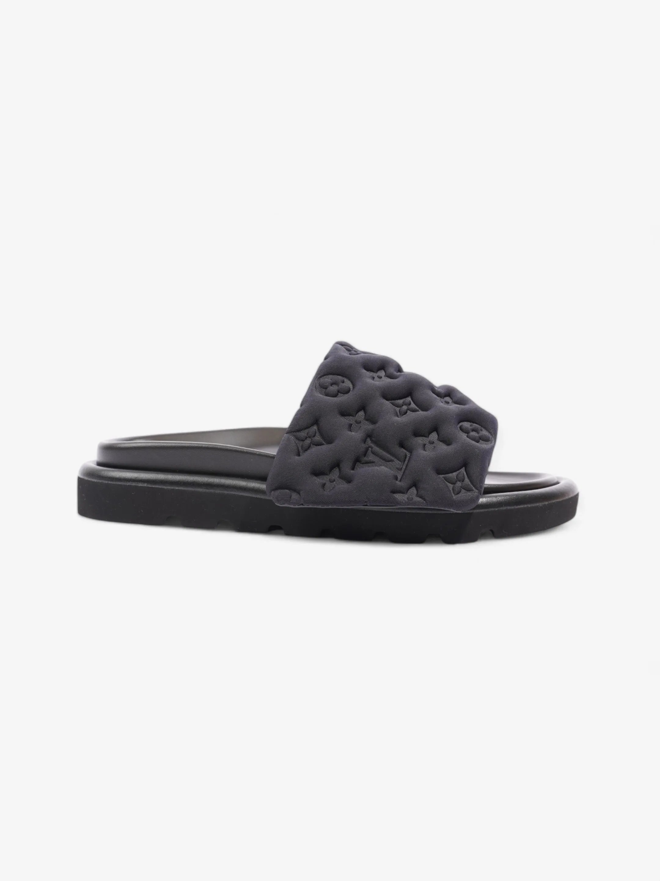 Versatile Look Louis Vuitton Pool Pillow Flat Comfort Mule Black Monogram Nylon EU 39 UK 6