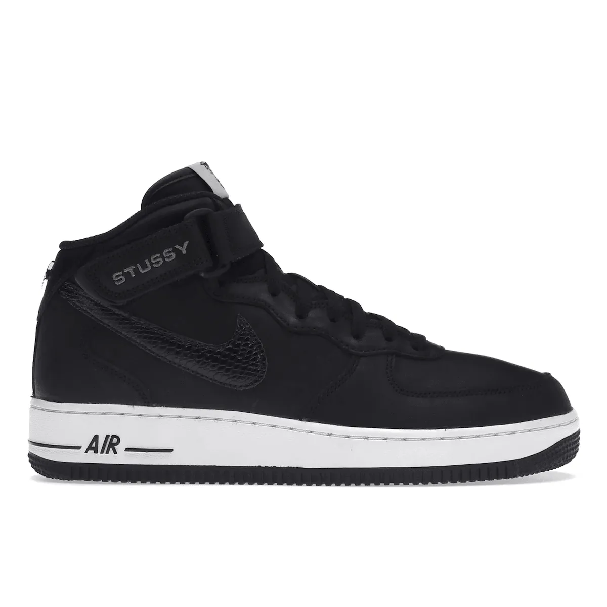 Curve Glow Pattern Play Air Force 1 Mid x Stussy Black White