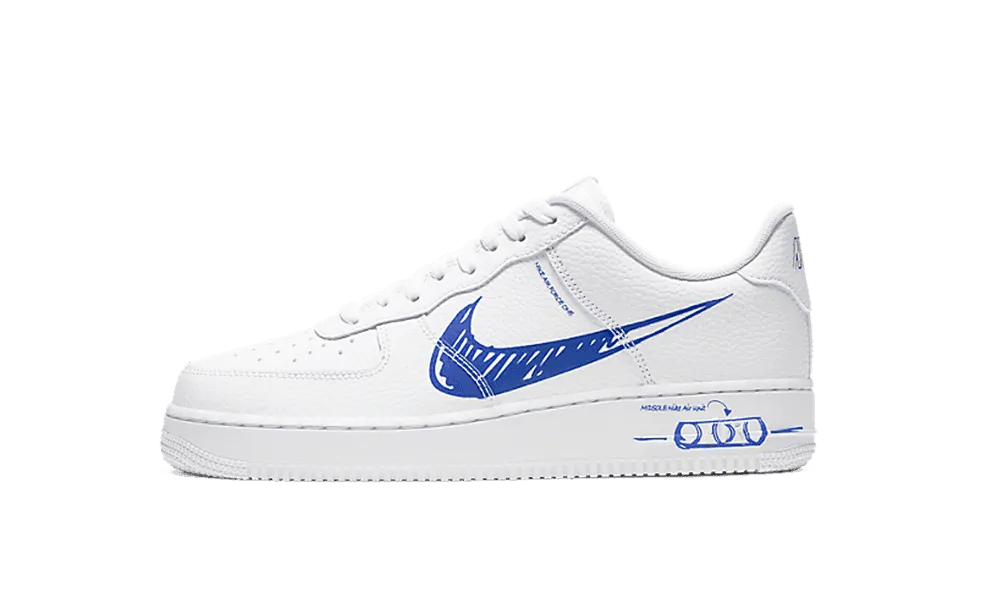 Air Force 1 Sketch White Royal Yoga Sole Show Stage
