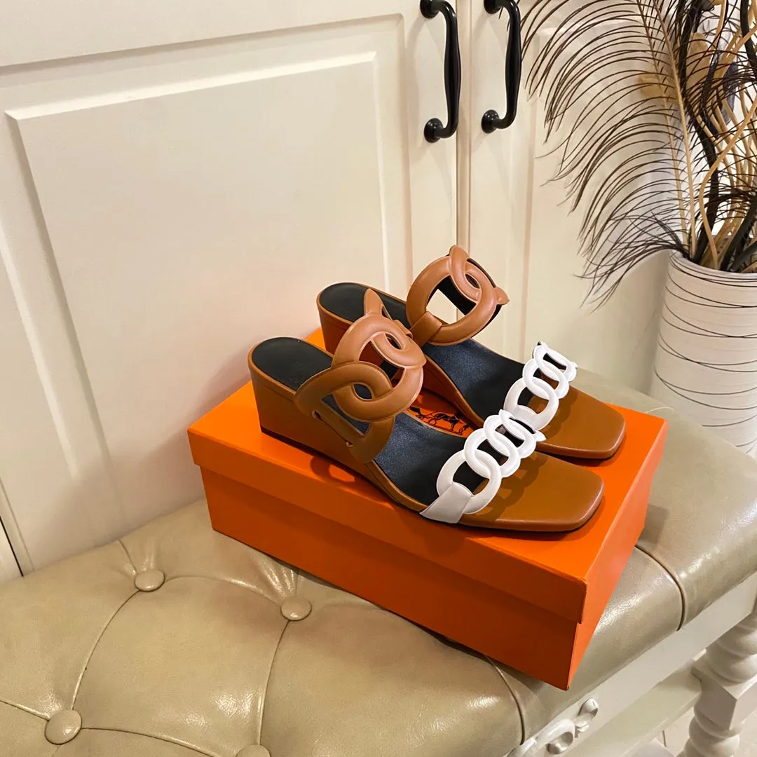 Wide Strap Heels New Hermes HIGH HEELS 064