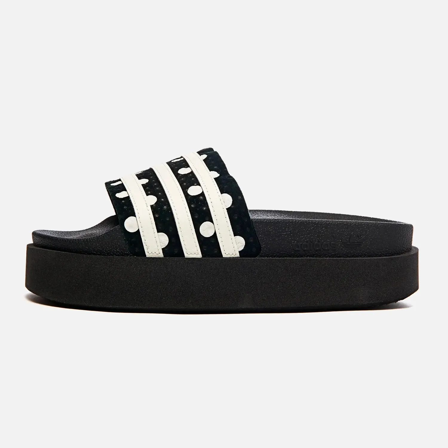 budget - friendly running shoes Women's Adidas Adilette Bold Platform Slides - Black