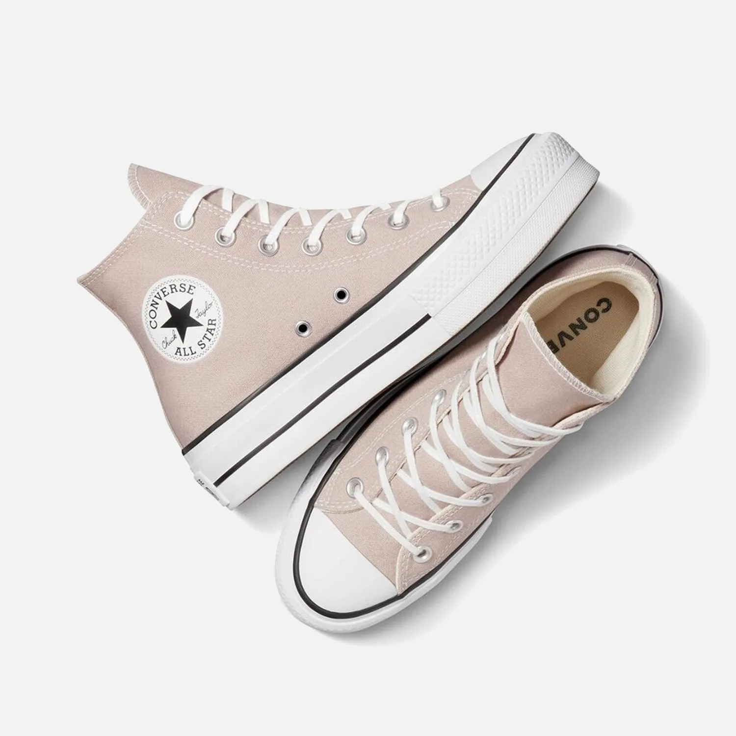 Women's Converse Chuck Taylor Lift Hi Light Stone Flexible footbed