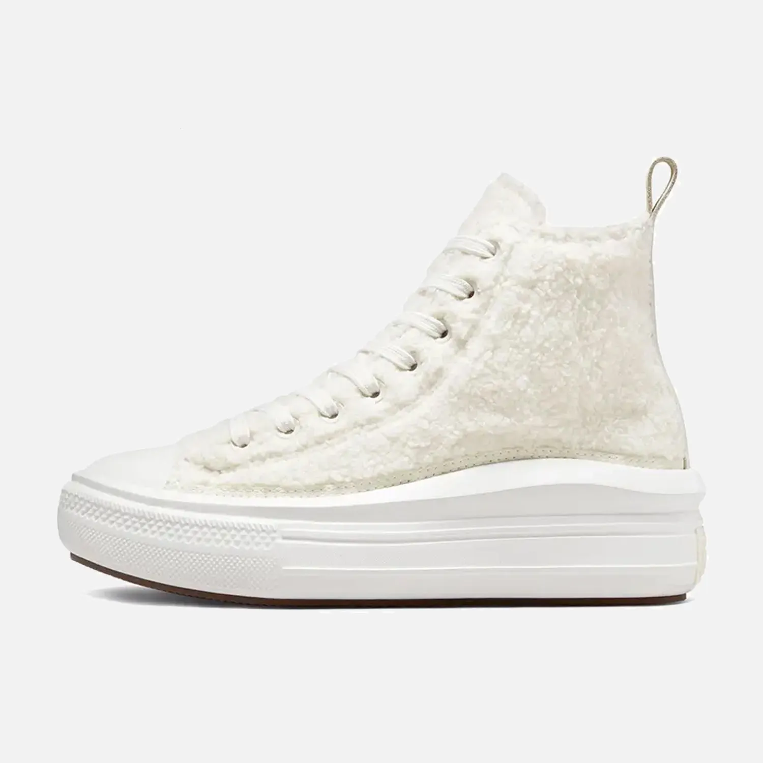 flat insole shoes running sock Women's Converse Chuck Taylor Move Hi Sherpa Cream