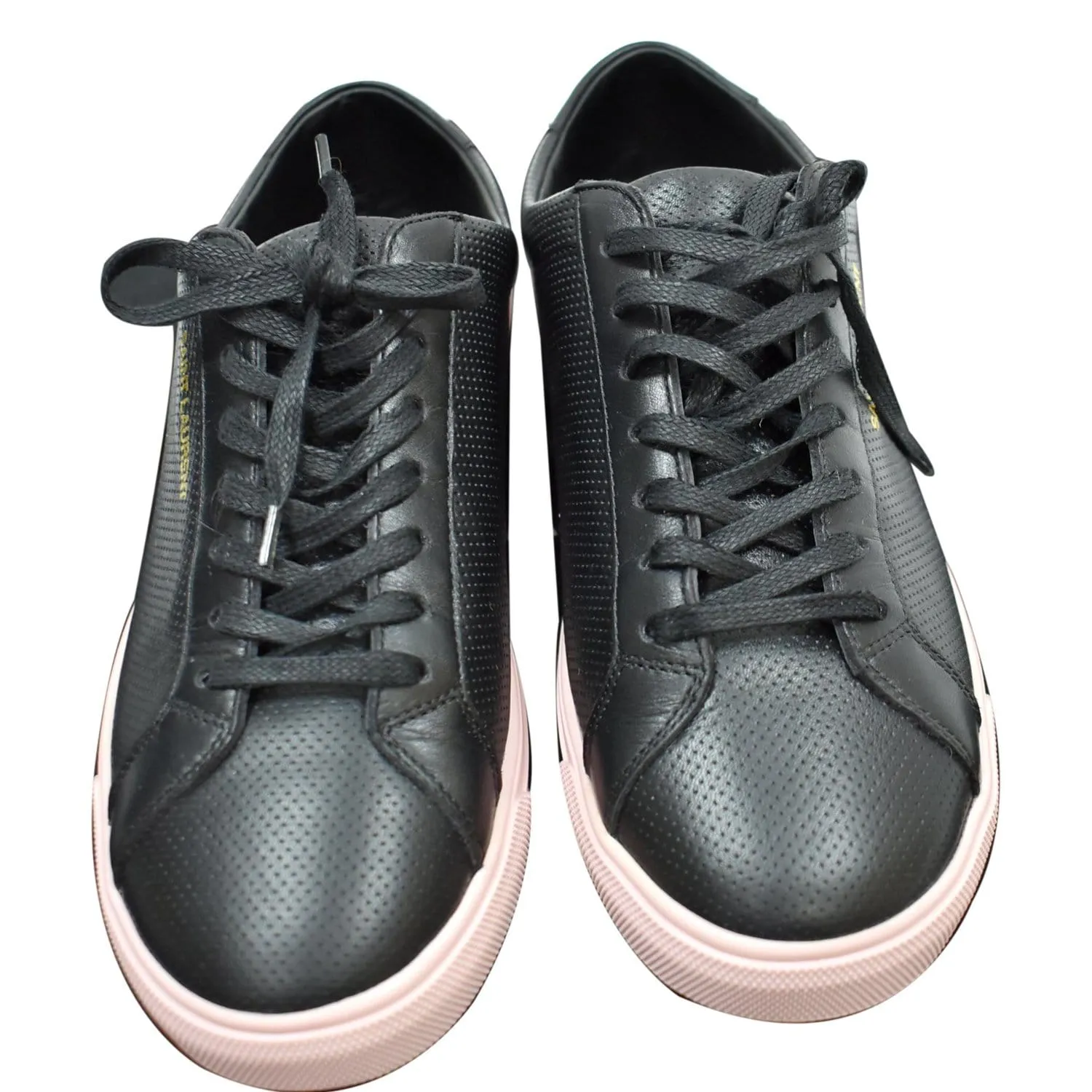 YVES SAINT LAURENT Court Classic Perforated Leather Sneakers Black Size 39 Zero Pressure