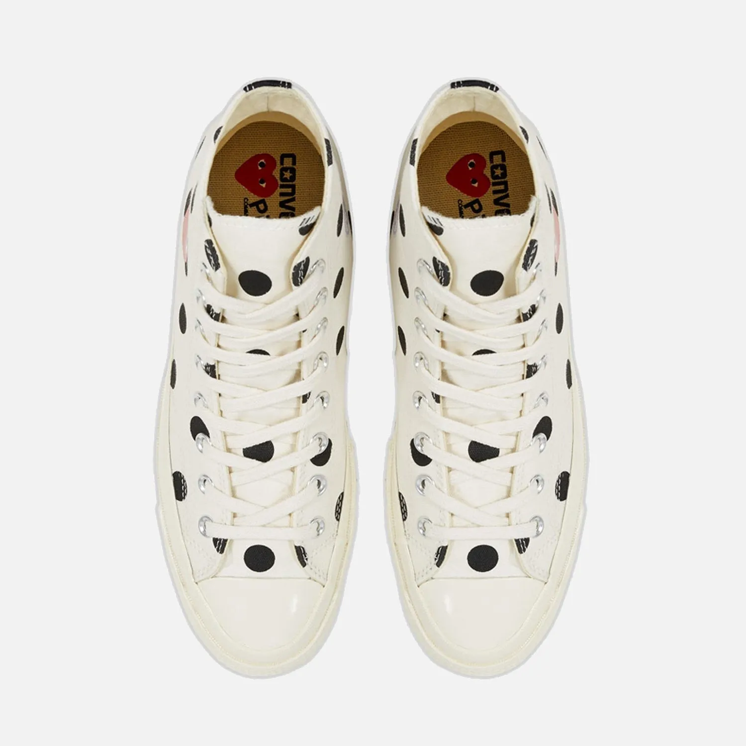 Zebra-Print Converse x CDG Comme Des Garcons Heart Polka Dot Hi chuck 70 Milk