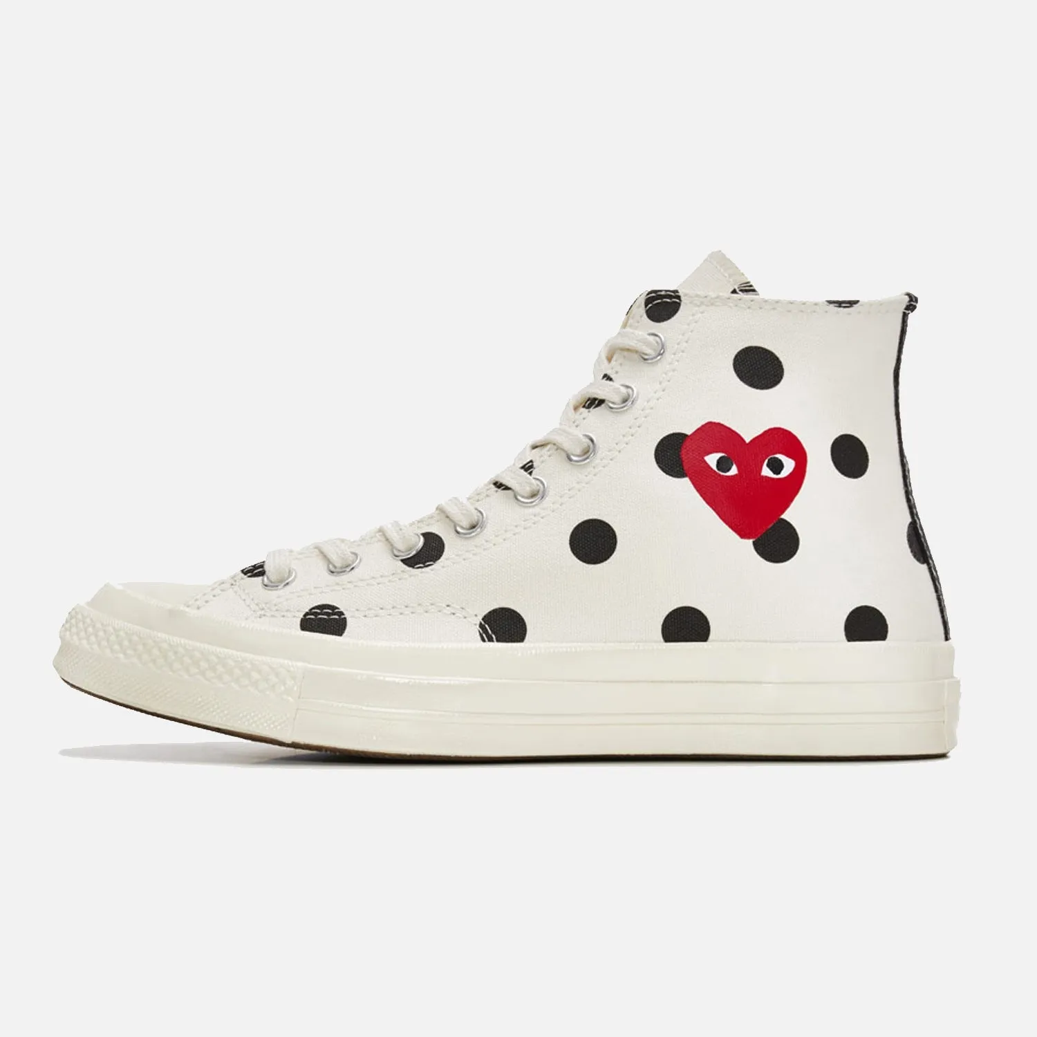 Zebra-Print Converse x CDG Comme Des Garcons Heart Polka Dot Hi chuck 70 Milk