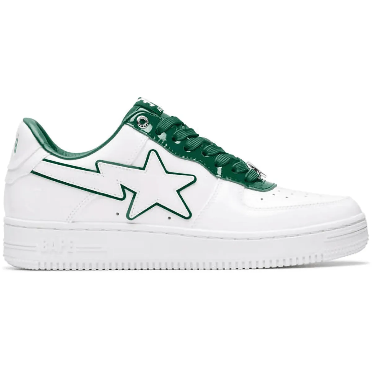 zipper A Bathing Ape Bape Sta Patent Leather White Green